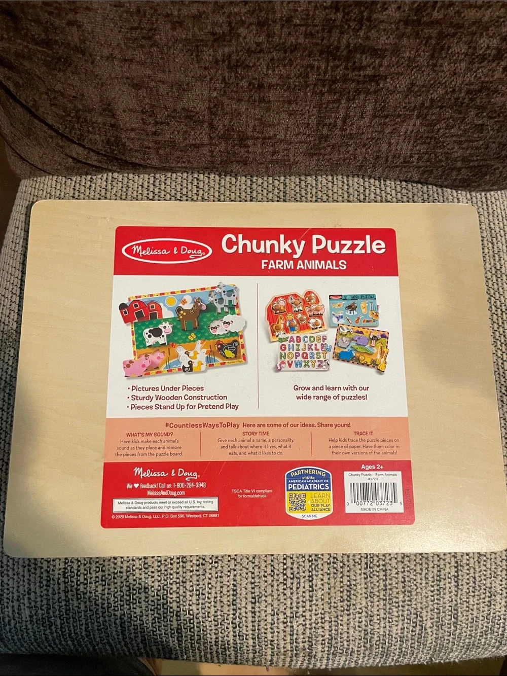 Two Melissa & Doug chunky wooden puzzles. Safari & Farm animals.
